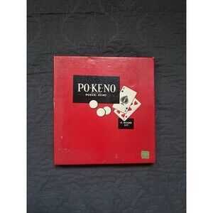 Vintage PO-KE-NO POKENO Poker-Keno Board Card Game 1960's Original Box w/chips